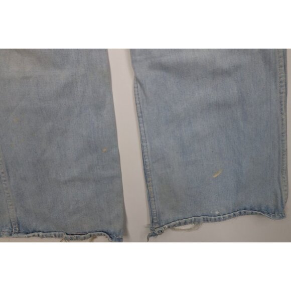 Vintage 70s Hang Ten Surfing Mens 32x32 Distressed Bell Bottoms Denim Jeans Blue - Picture 6 of 16